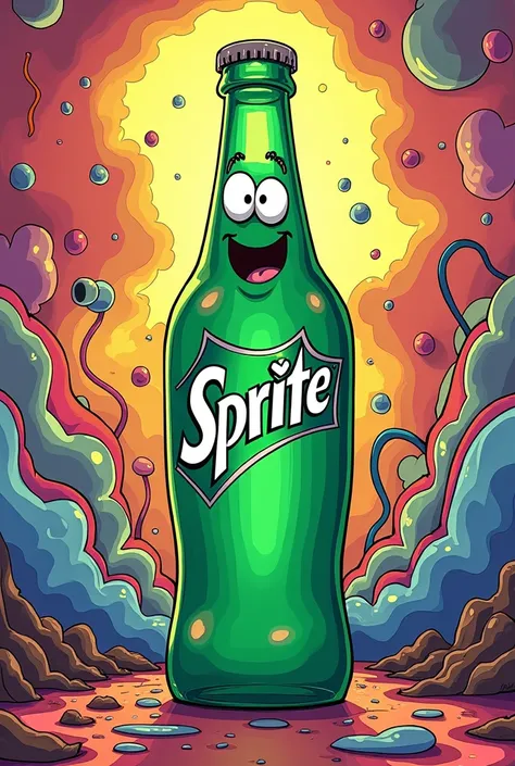 Sprite bottle draw by adult swim