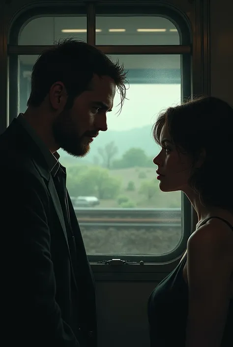 He turned to her with hollow eyes in train 