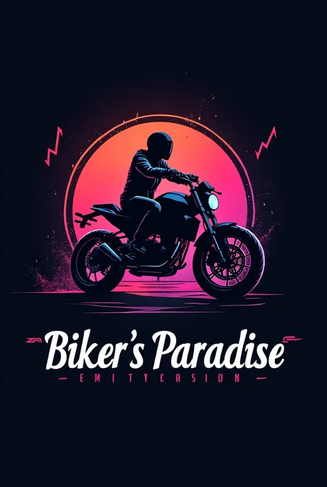 Create a logo for a motorcycle dealership called Biker&#39;s Paradise and add a futuristic company name.