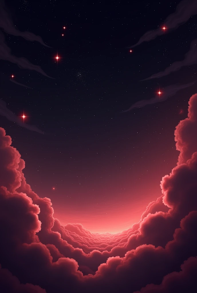 Pink stars dark red clouds