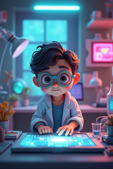 Asme an animated character that has a relationship with science and electronics 