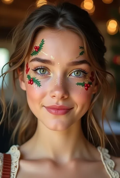 Creative and simple Christmas makeup 