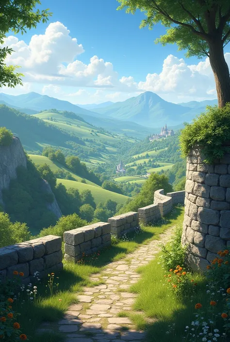 Beautiful landscape with walls 
