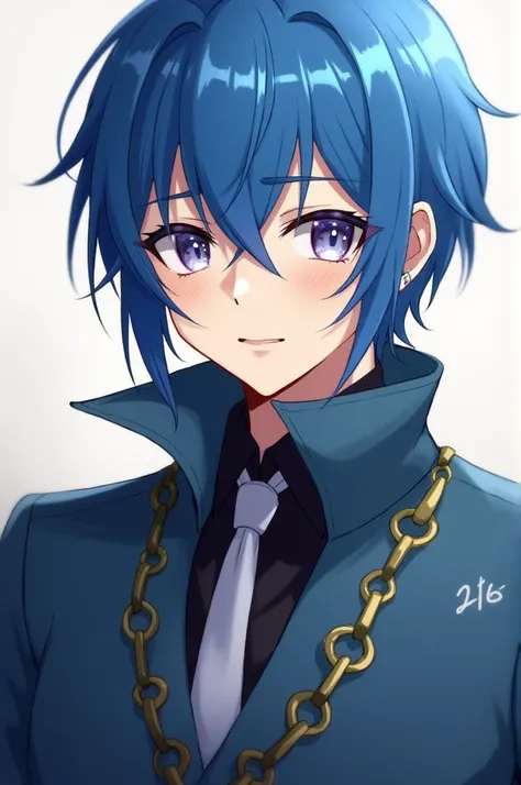 Anime Man with blue hair 