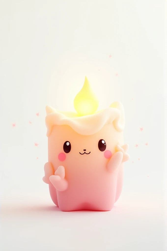 White background with a pastel colored animated scented candle 