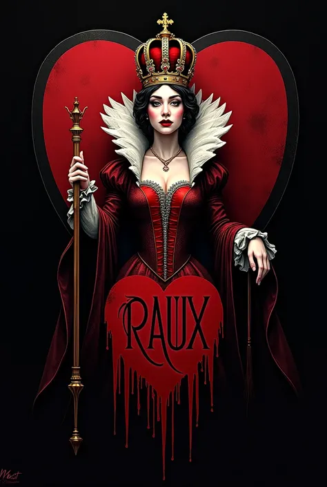 Queen of Hearts Flag, with a phrase that says raux