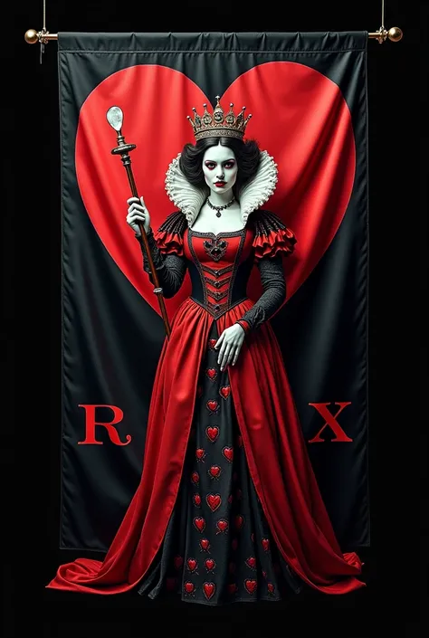 Queen of Hearts Flag, with a phrase that says raux