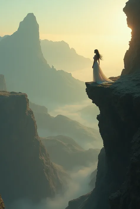 girl on above the cliff 