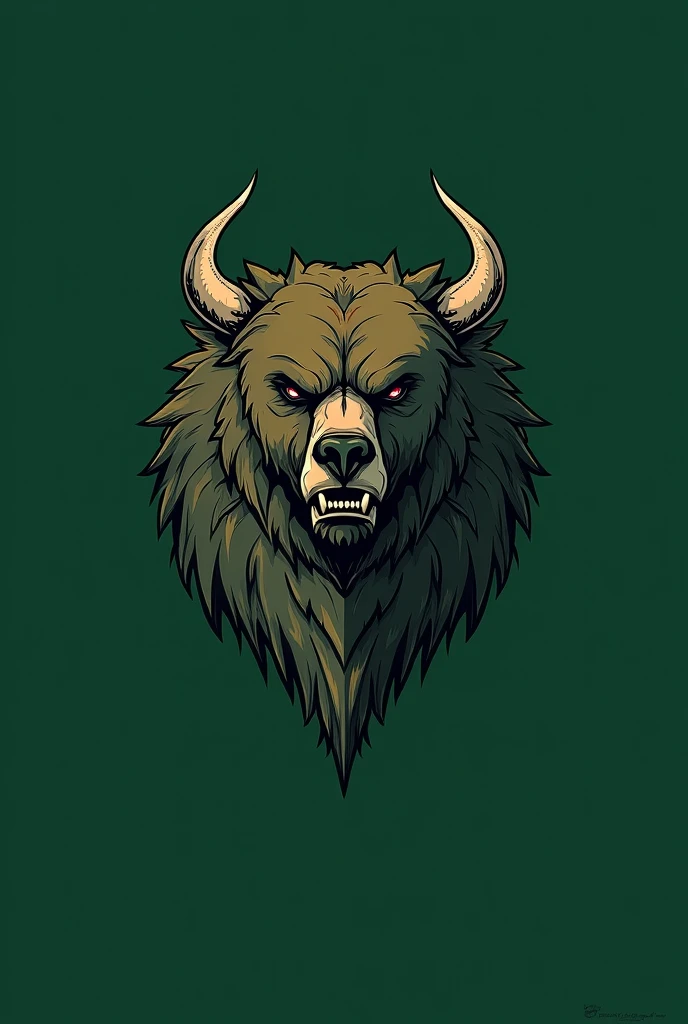  Create the Mormont House crest, make it simpler, put it on a green background, improve the bear, give it a Viking style 