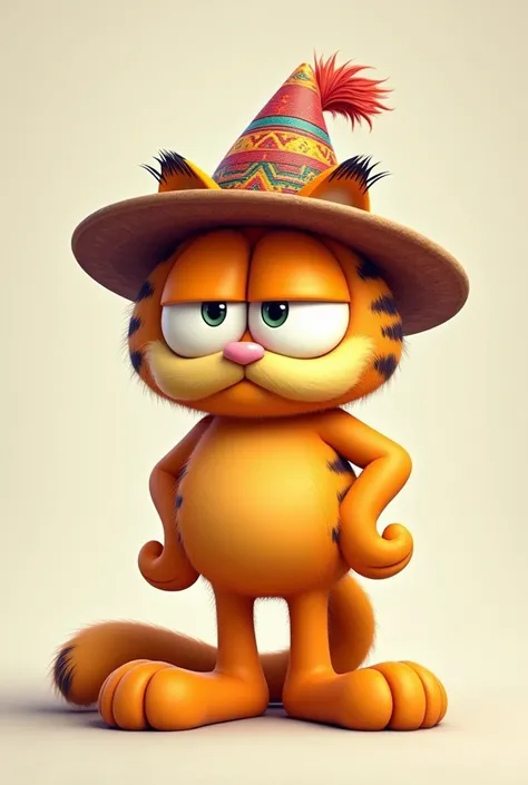 Garfield with camba hat