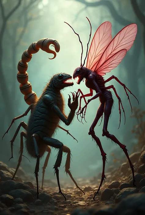 I want a picture of the scorpion kissing the orchid killer insect