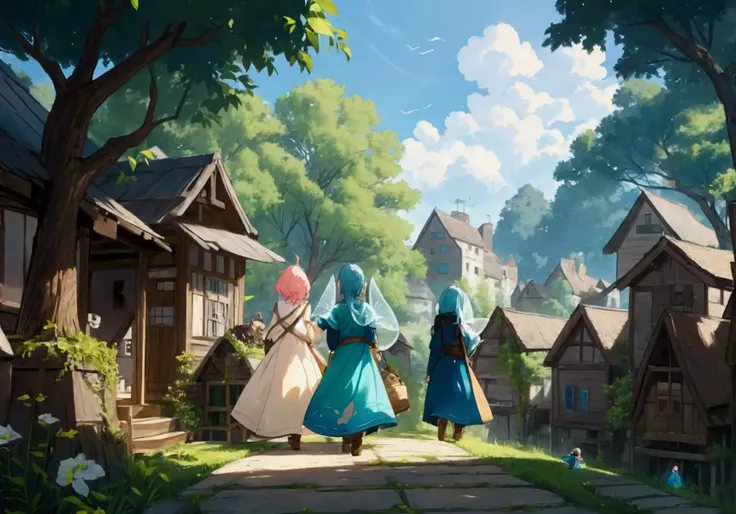 The Fallen Village, People who want to leave the village and go to a new place, and people who want to stay in the village and help restore it.. Suddenly fairies appear, stopping those who are leaving and helping those who are trying to recover.