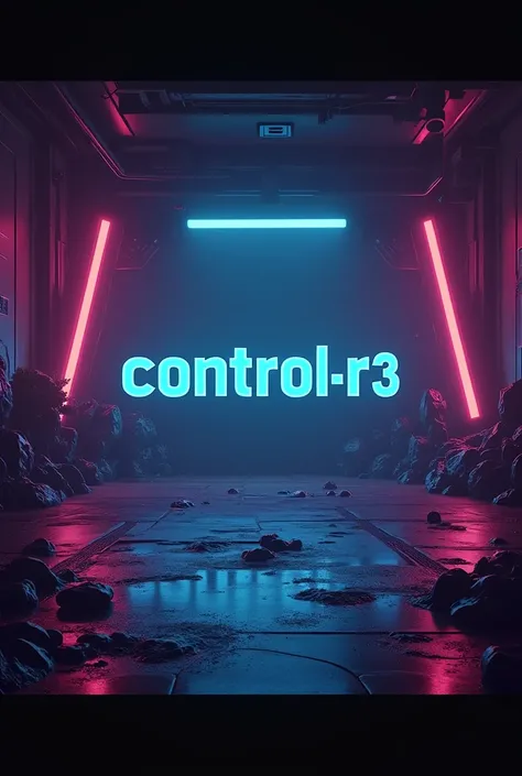 Create a video shorts headline template for a YouTube channel called control-R3 with a gamer theme, with transparent center 