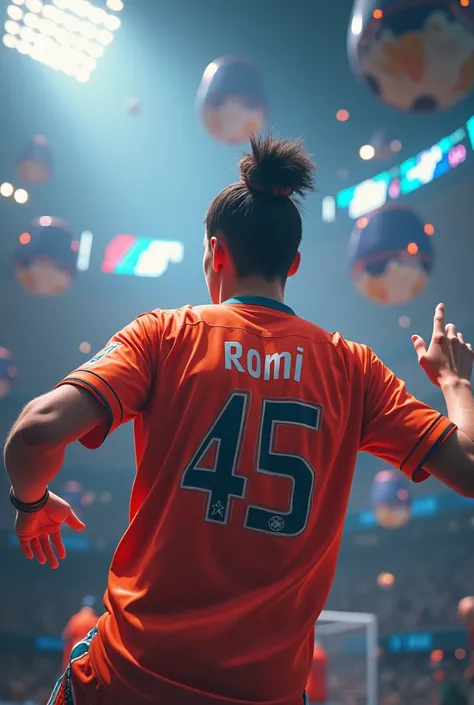 It seems like youre talking about playing a PC game with a character who wears a jersey with the number 45 and has the name ROMI.