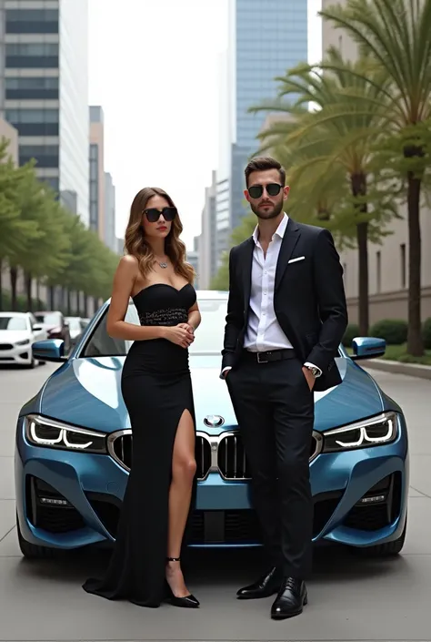 couple with bmw car