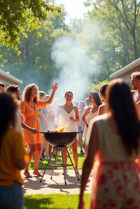 Barbecue and dancing
