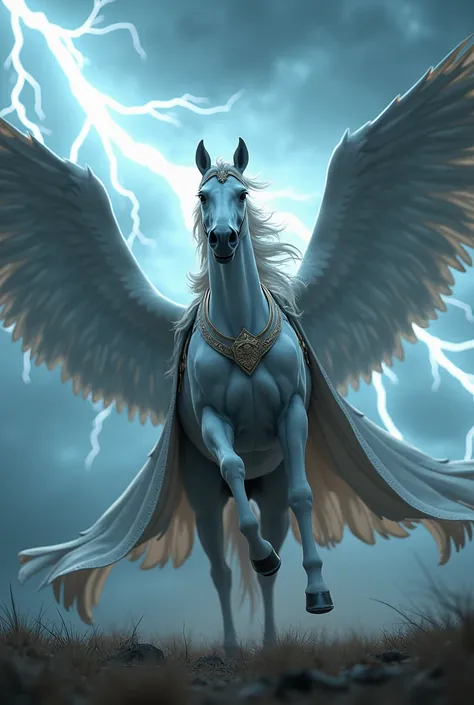 Horse with wings,Duster,lightning,Elegant,logo