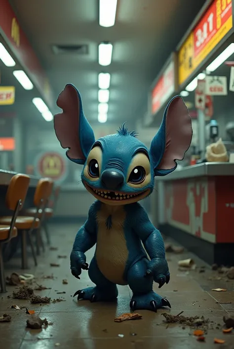 Stitch mange au McDonalds 