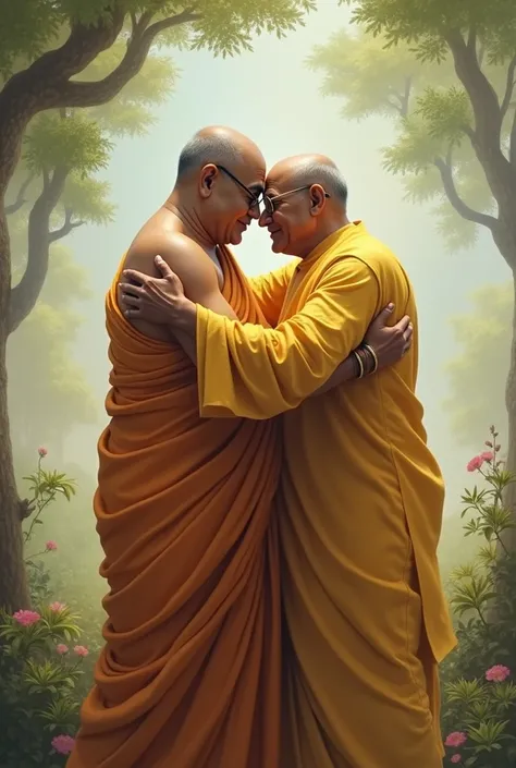 Gautam Buddha hug with dr. Bhimrav Ambedkar 