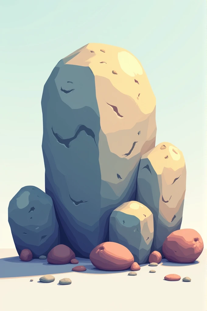 Granite rock cartoonish make it simple art