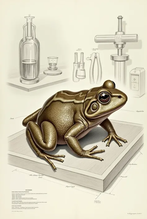 Make me a drawing to paint in a biology lab, This drawing can be an animal like a toad