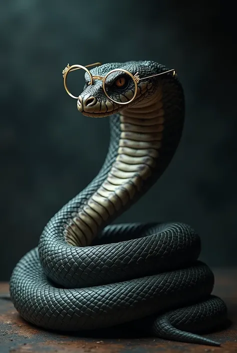 Cobra wrapped around horn-rimmed glasses
