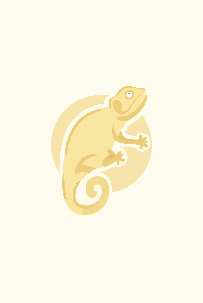  mascot logo golden chameleon, inabstrc shape, filled and line style, vector graphic white background, PNG file, enclosed circle