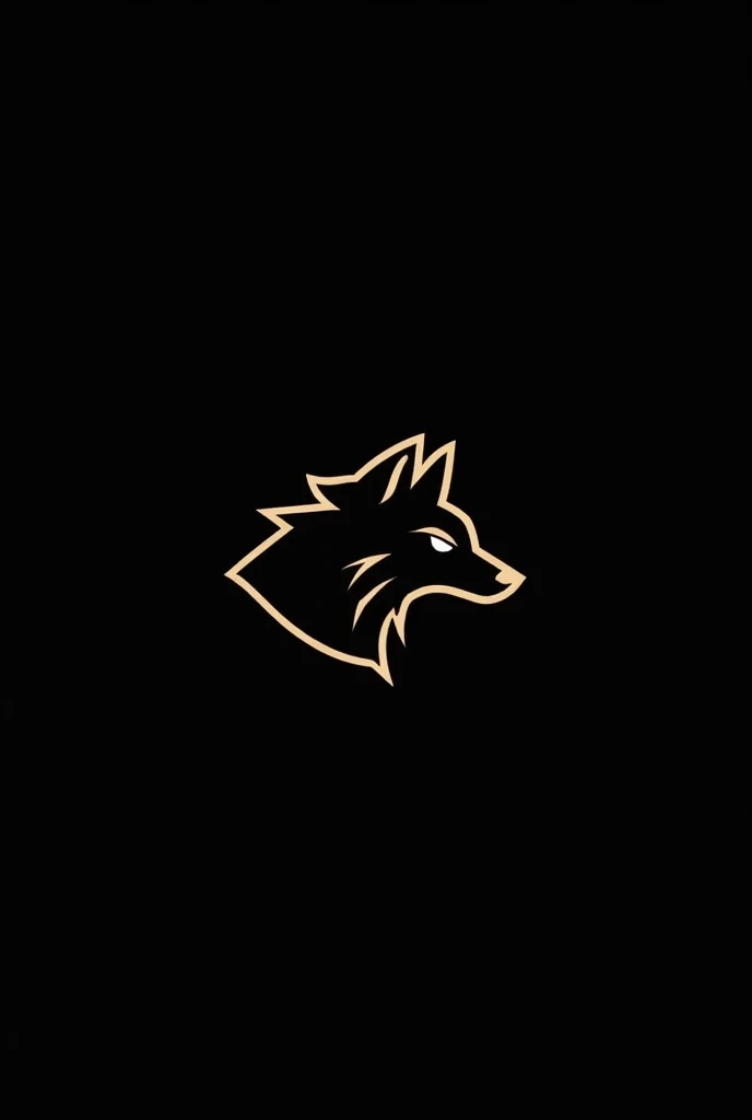 Create a minimalist logo for a counter strike team,  the logo will be the head of a coyote from the side,  as minimalist as possible, only with beige lines on a black background, below the logo write with minimalist lines, COYOTES