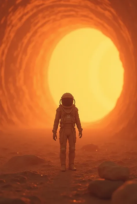 A one man  fearly Traveling under the warm hole without spaceship