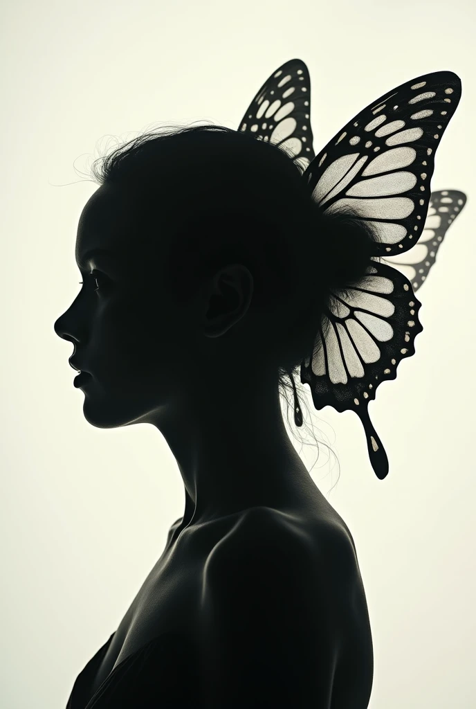 Butterfly face silhouette 