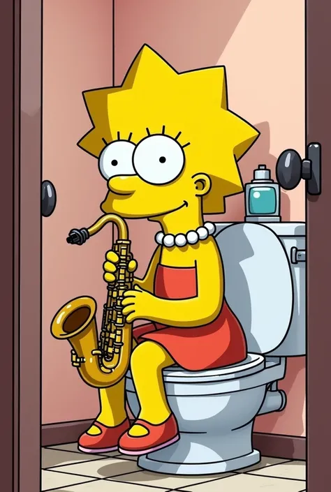 lisa simpson sitting on toilet