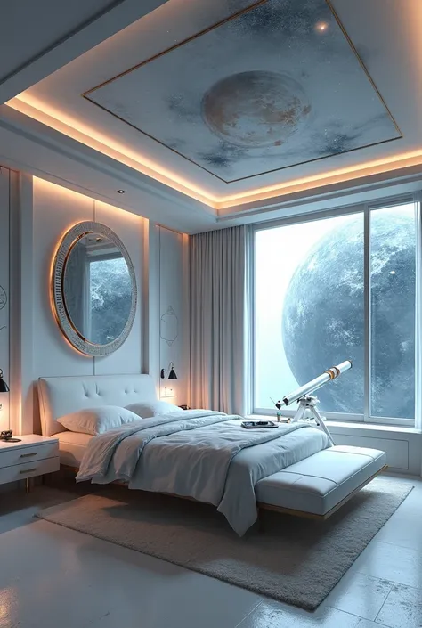 A space theme bedroom with bathroom 