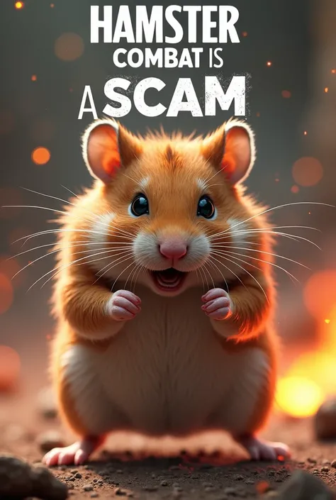 Make a attractive thumbnail for youtube in which hamster combet is said a scam 
