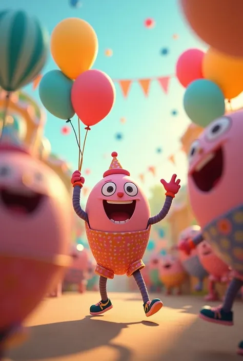 The balloons With every bounce, it giggles and sings,
Spreading delight like the joy that it brings. Cartoon image
