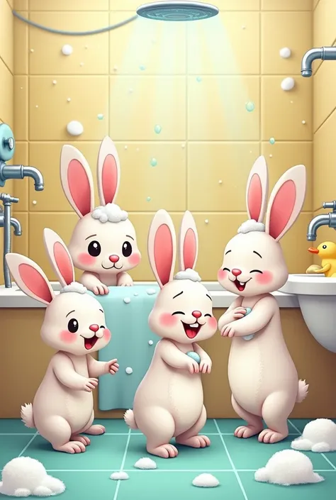 Rabbitstake showers cartoon 