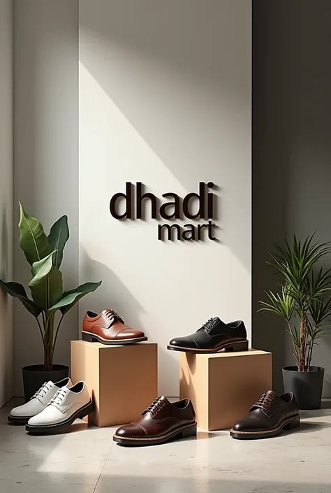 Mens Stylish Shoes Online Mart with Text  Dhadi Mart In the picture 