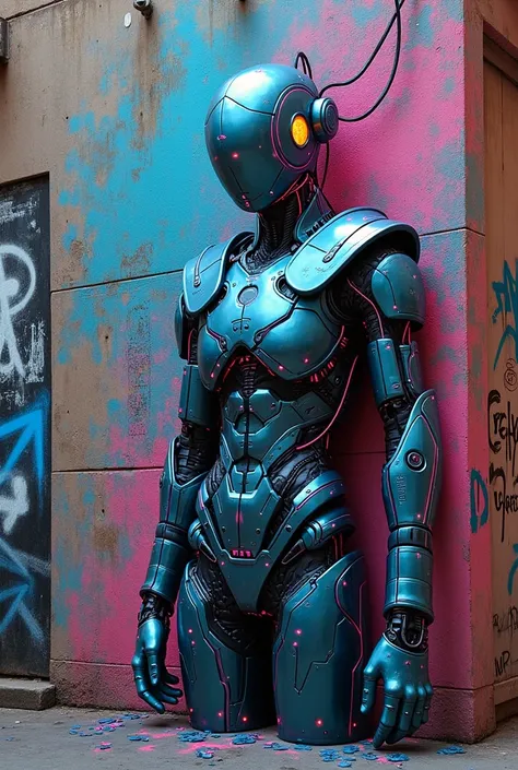  A futuristic graffiti artist Name: "Nexus"

style: It fuses elements of science fiction, technology and surrealism to create works that reflect the interconnection between man and machine.

techniques:

- Use of neon and metallic colors - Incorporation of...