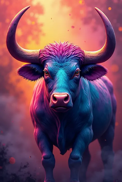 Create a logo with makeup images and a colorful bull with the letters TAURO&#39;S