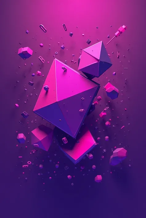 Purple background, geometric objects and scattered numbers, armas games