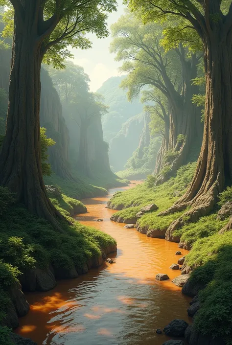 give me the same image as before, but with the brown river.