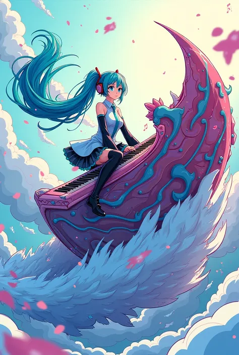 Jacket illustration of Hatsune Miku riding the rhythm