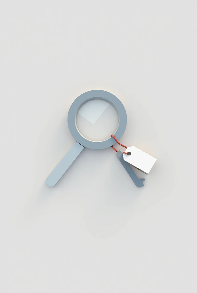 Send me a png picture of a magnifying glass with a price tag on its handle, that is a style for a logo