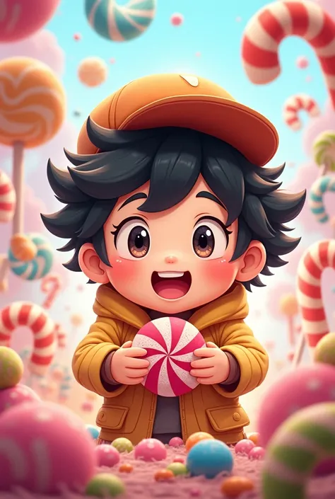 Cartoon character,Anime,candy,boy,cap