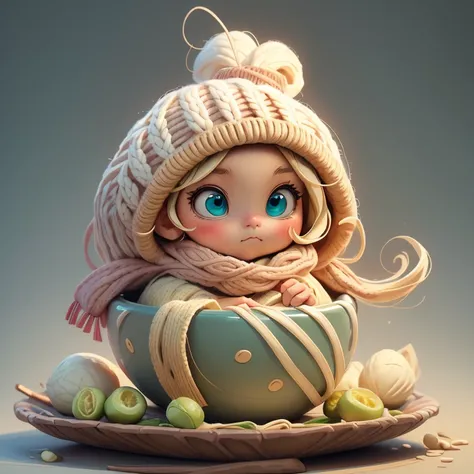 Ramen (Cozy and Warm)
Appearance: A character with wavy noodle-like hair, dressed in a cozy, warm outfit resembling a ramen bowl. They might wear a cute scarf that resembles ramen broth, and their eyes could resemble egg slices, with a gentle, comforting l...