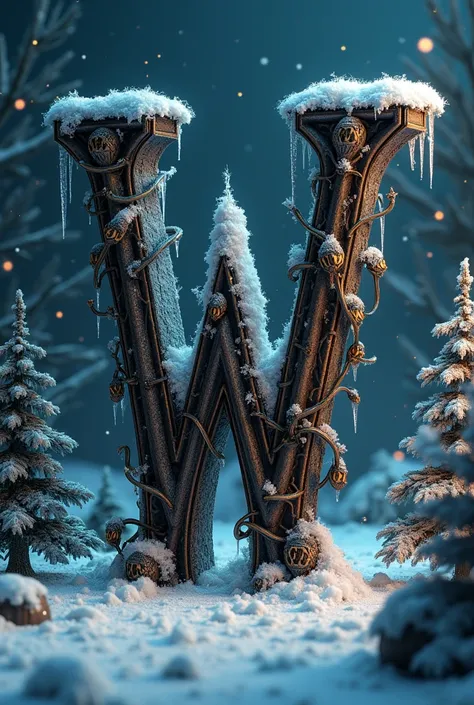 A gothic w in Christmas style 