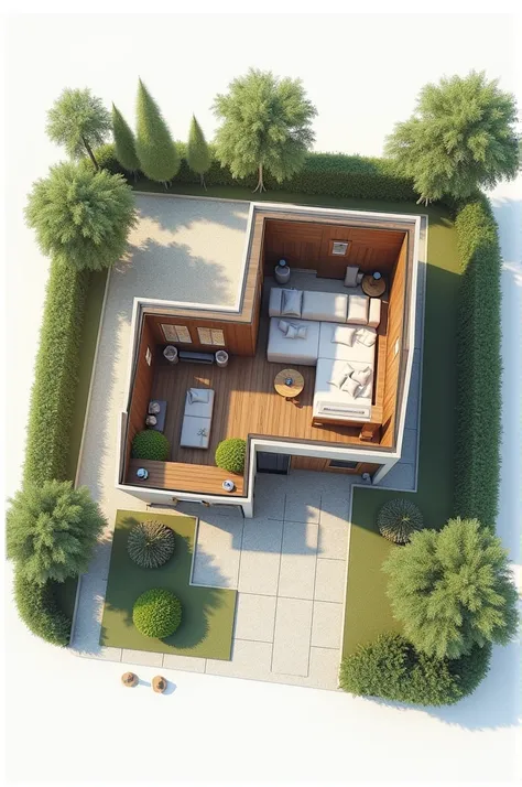 Create for me a house plan of 16 and 14 meters with 6 rooms with two living rooms and with dimensions in Russian 