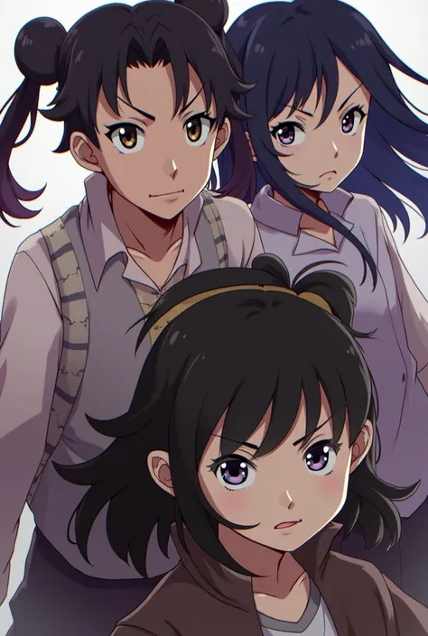 Demon slayer anime tanjiro with his sister and his friend without any background and the character only with high resolution
