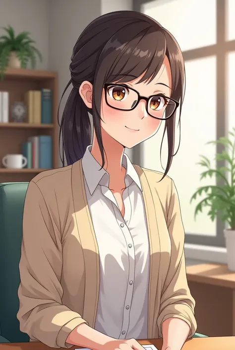 anime girl therapist with glasses