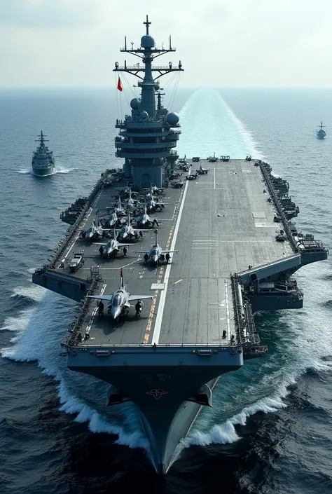 A gigantic aircraft carrier as a base