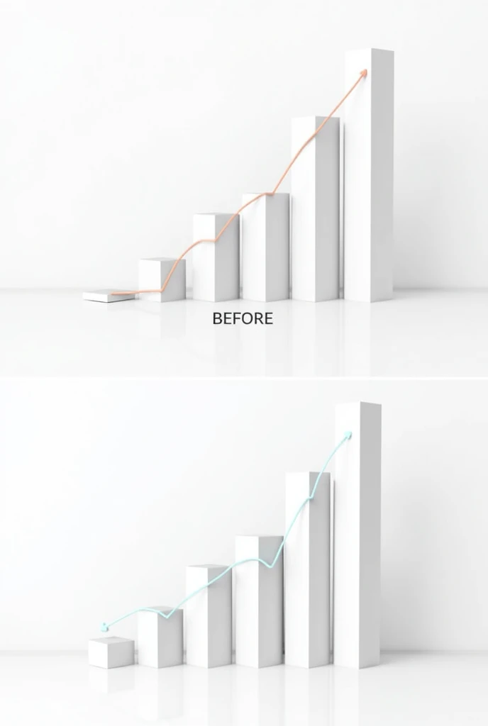 A before and after image of showing a bar graph in before the sales is in down and after the sales goes up